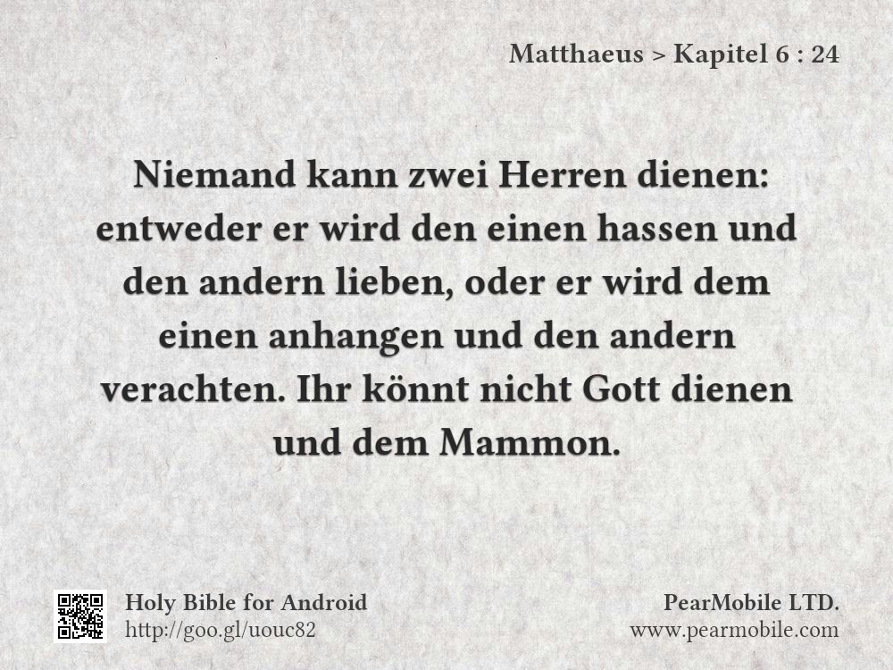 Matthaeus, Kapitel 6:24